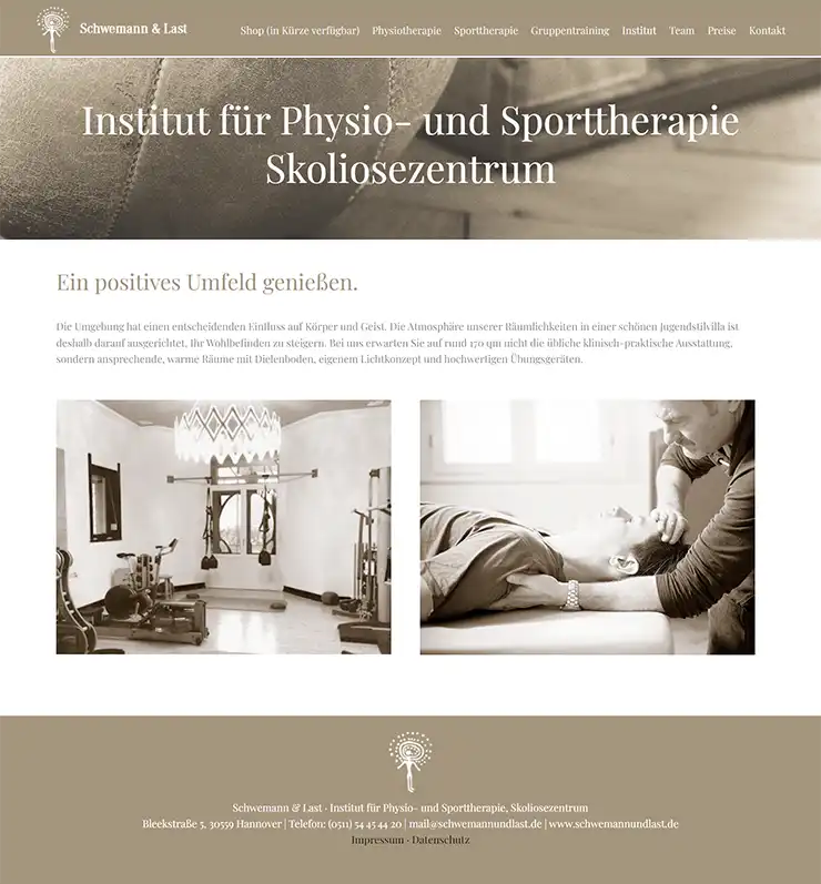 Portfolio Website für Physio-Sporttherapeuten
