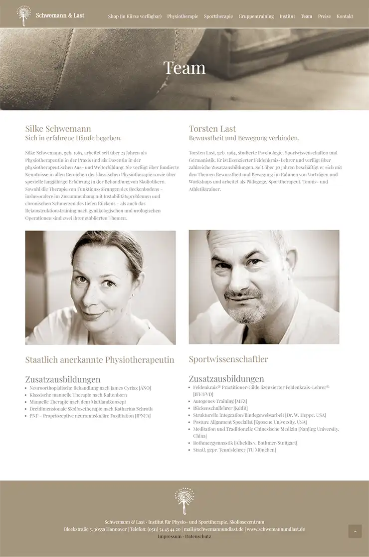 Website Relaunch für Physiotherapie und Sporttherapie Praxis